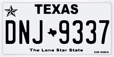 TX license plate DNJ9337