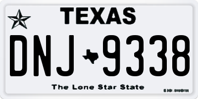 TX license plate DNJ9338