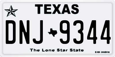 TX license plate DNJ9344