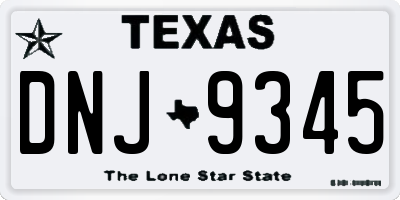 TX license plate DNJ9345