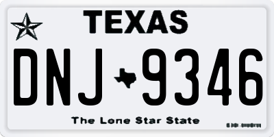 TX license plate DNJ9346