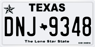 TX license plate DNJ9348