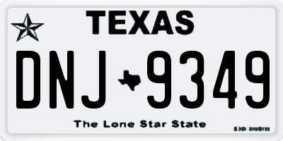 TX license plate DNJ9349