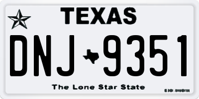 TX license plate DNJ9351