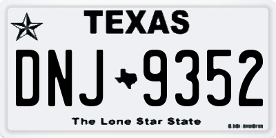 TX license plate DNJ9352