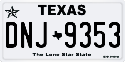 TX license plate DNJ9353