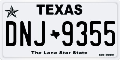 TX license plate DNJ9355