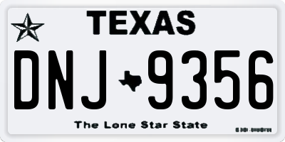 TX license plate DNJ9356