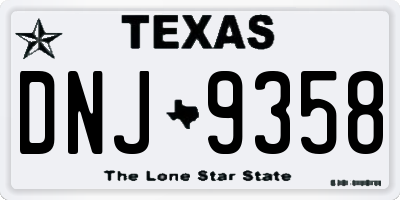 TX license plate DNJ9358