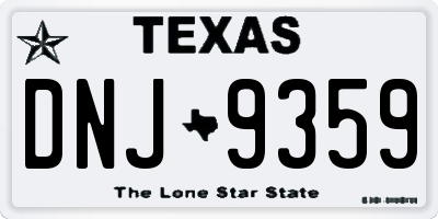 TX license plate DNJ9359