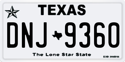 TX license plate DNJ9360