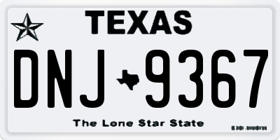 TX license plate DNJ9367