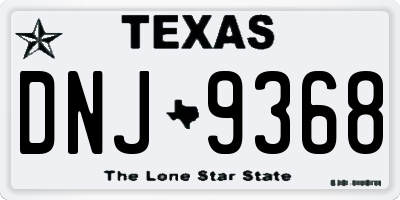 TX license plate DNJ9368