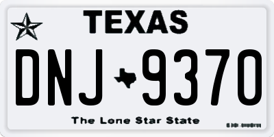 TX license plate DNJ9370
