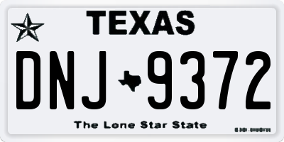 TX license plate DNJ9372