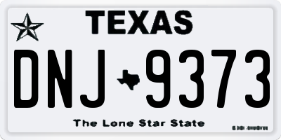 TX license plate DNJ9373