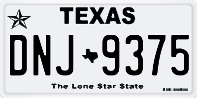 TX license plate DNJ9375