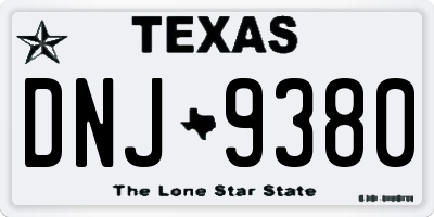 TX license plate DNJ9380
