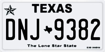 TX license plate DNJ9382