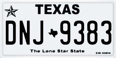 TX license plate DNJ9383