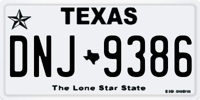TX license plate DNJ9386