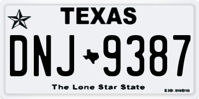 TX license plate DNJ9387