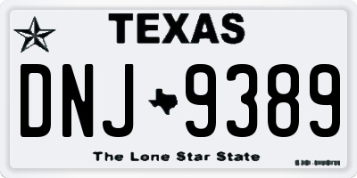 TX license plate DNJ9389