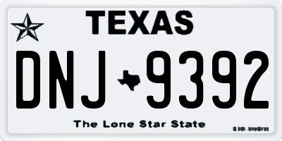 TX license plate DNJ9392