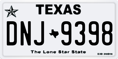 TX license plate DNJ9398