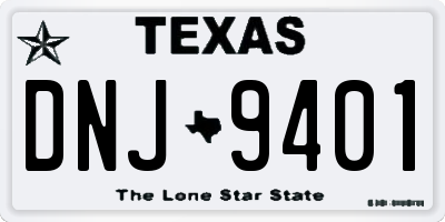 TX license plate DNJ9401