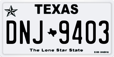 TX license plate DNJ9403