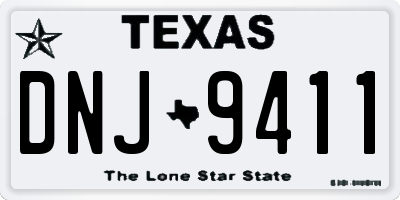 TX license plate DNJ9411