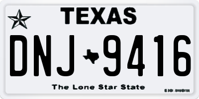 TX license plate DNJ9416