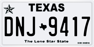 TX license plate DNJ9417