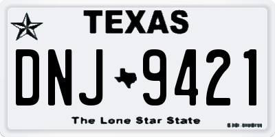 TX license plate DNJ9421