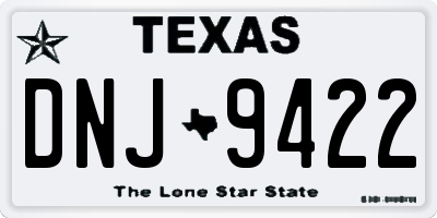 TX license plate DNJ9422
