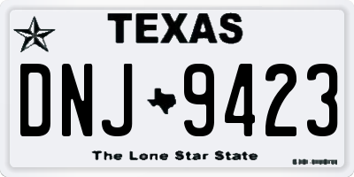TX license plate DNJ9423