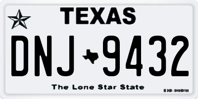 TX license plate DNJ9432