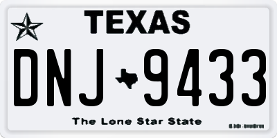 TX license plate DNJ9433