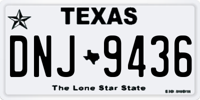 TX license plate DNJ9436