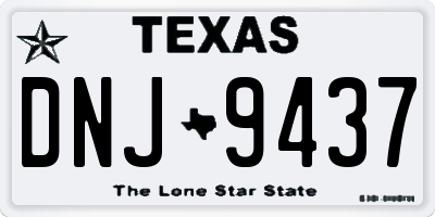 TX license plate DNJ9437