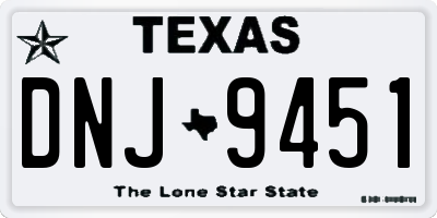 TX license plate DNJ9451
