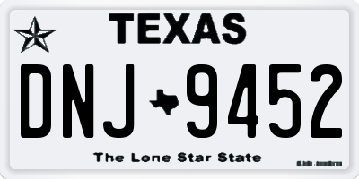 TX license plate DNJ9452