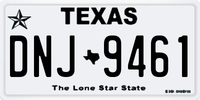 TX license plate DNJ9461