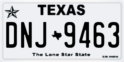 TX license plate DNJ9463