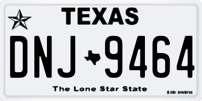 TX license plate DNJ9464