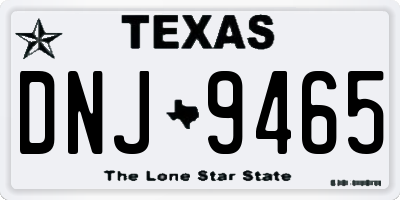 TX license plate DNJ9465