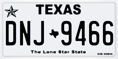 TX license plate DNJ9466