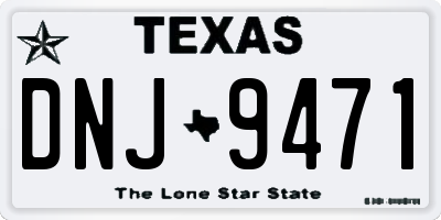 TX license plate DNJ9471