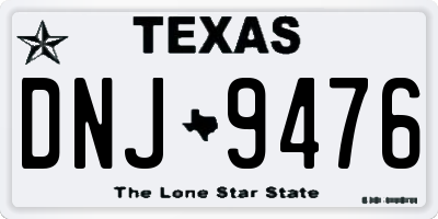 TX license plate DNJ9476